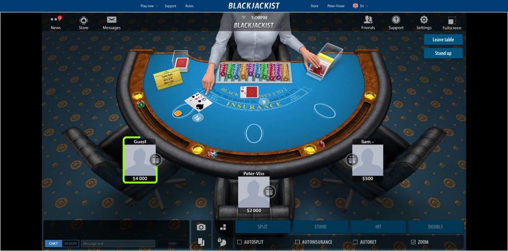 speel blackjack online multiplayer gratis bij Blackjackist