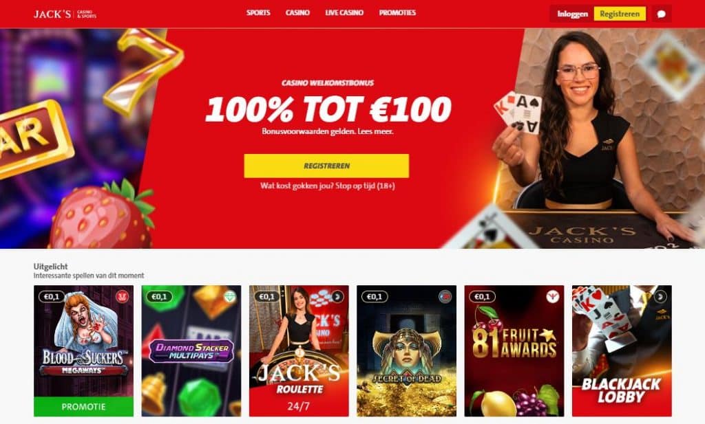 Jacks casino homepage
